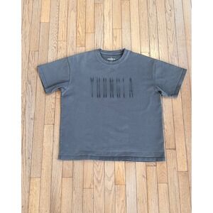 YoungLA Logo Tee Charcoal Grey Mens Medium Heavy Crop Goth Streetwear Dark